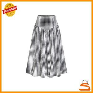 High Waist A-Line Maxi Skirt with Pockets, Lightweight Summer Beachwear